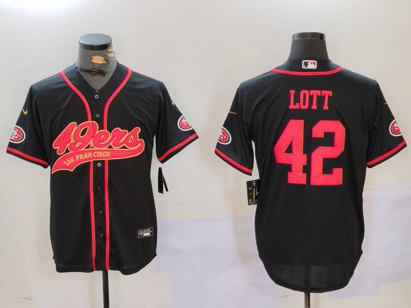 Men San Francisco 49ers #42 Lott Black gold Joint Name 2024 Nike Limited NFL Jersey style 1